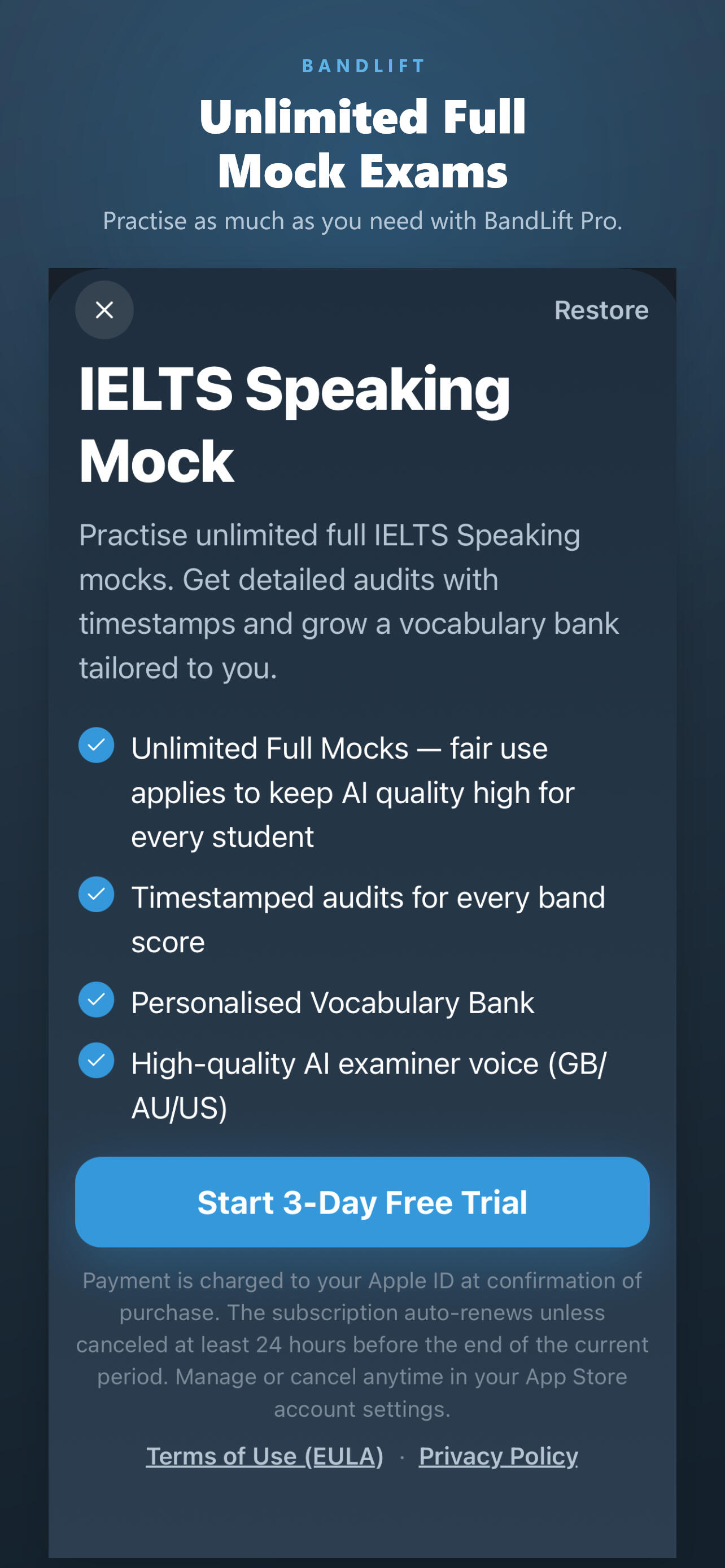 Unlimited full mocks with Pro